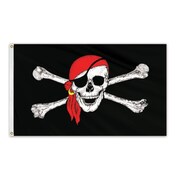 GLOBAL FLAGS UNLIMITED Pirate Outdoor Fly Bright Flag 3'x5' 204106